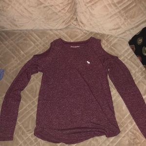 Abercrombie long sleeve open shoulder top